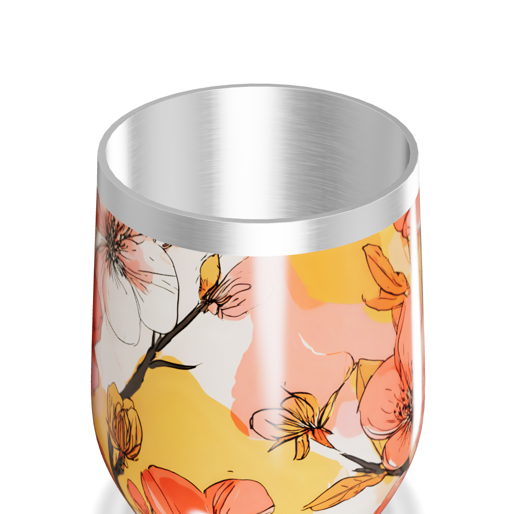 Copo Térmico Slim - Floral Aço Inox