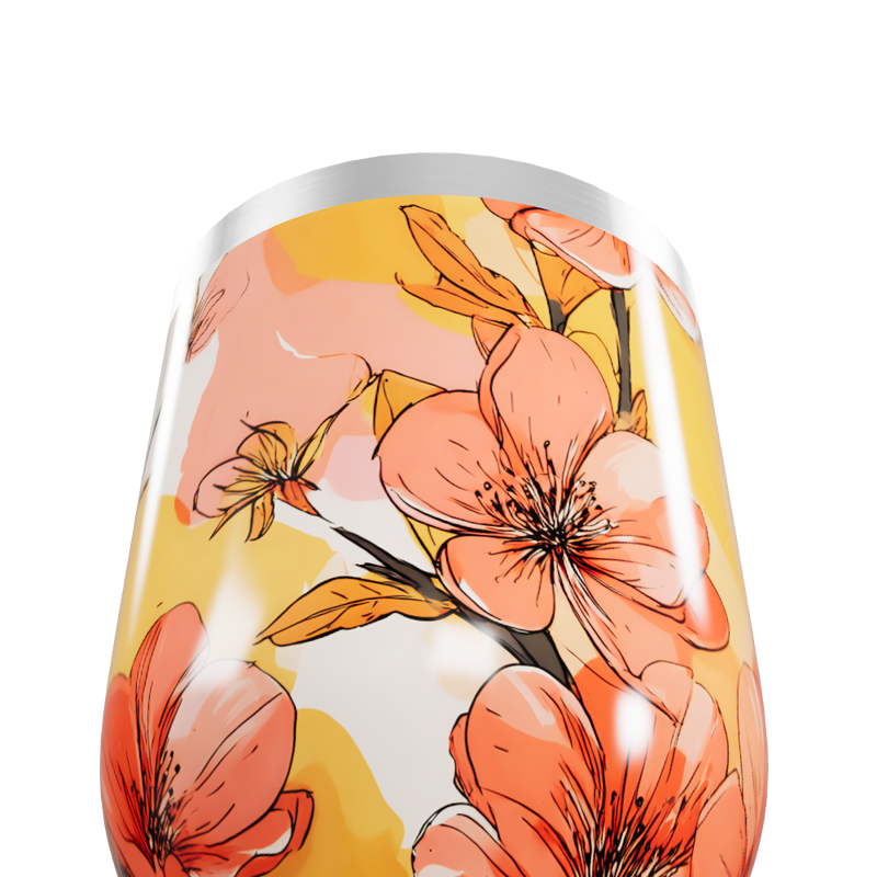 Copo Térmico Slim - Floral Aço Inox