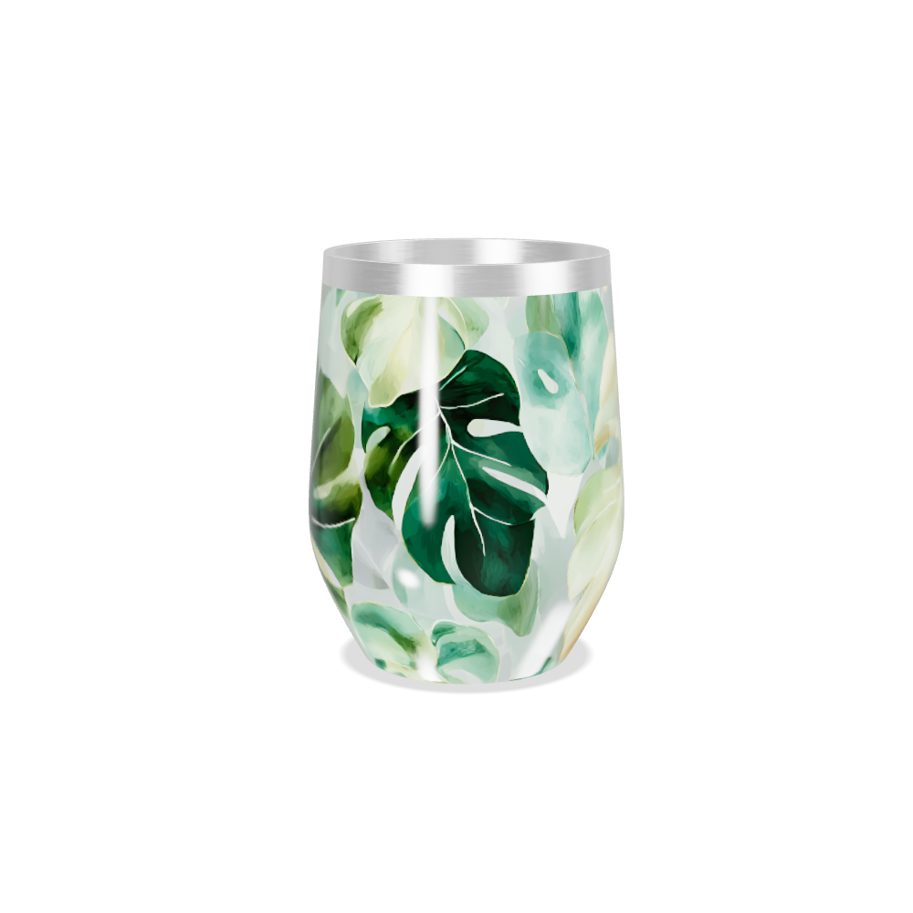 Copo Térmico Slim - Folhagem Tropical Aço Inox