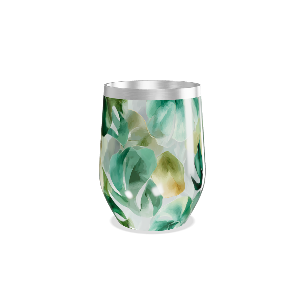 Copo Térmico Slim - Folhagem Tropical Aço Inox