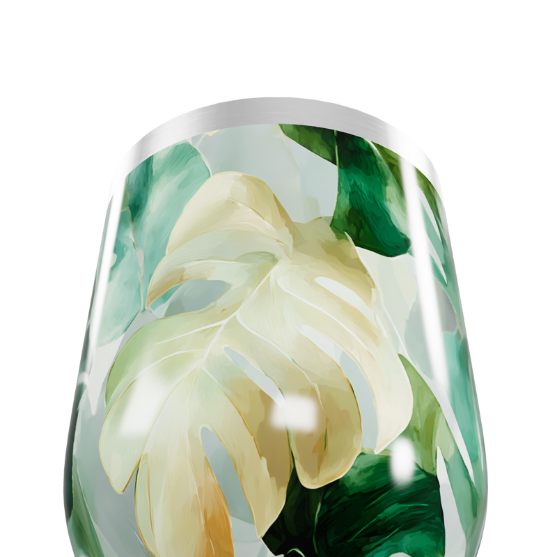 Copo Térmico Slim - Folhagem Tropical Aço Inox