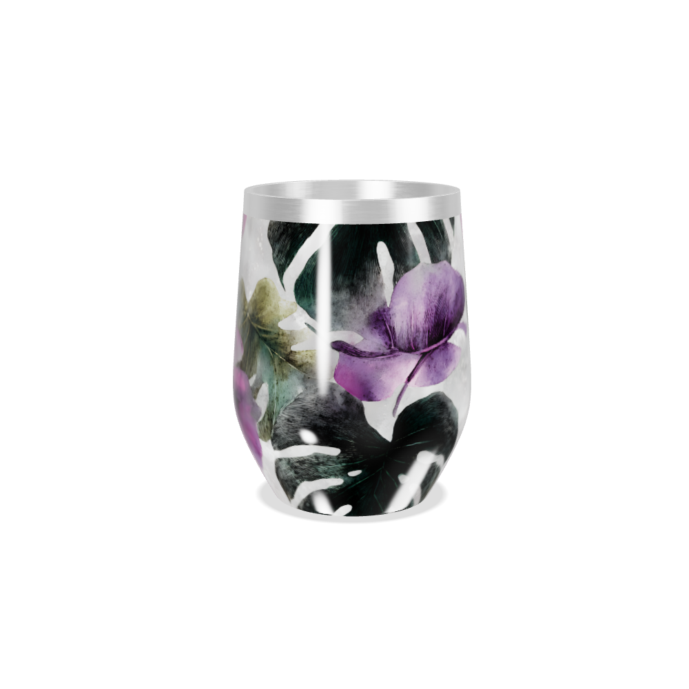 Copo Térmico Slim - Floral Tropical Inox