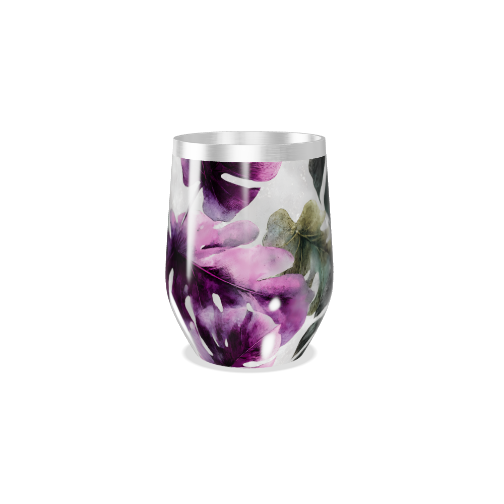 Copo Térmico Slim - Floral Tropical Inox