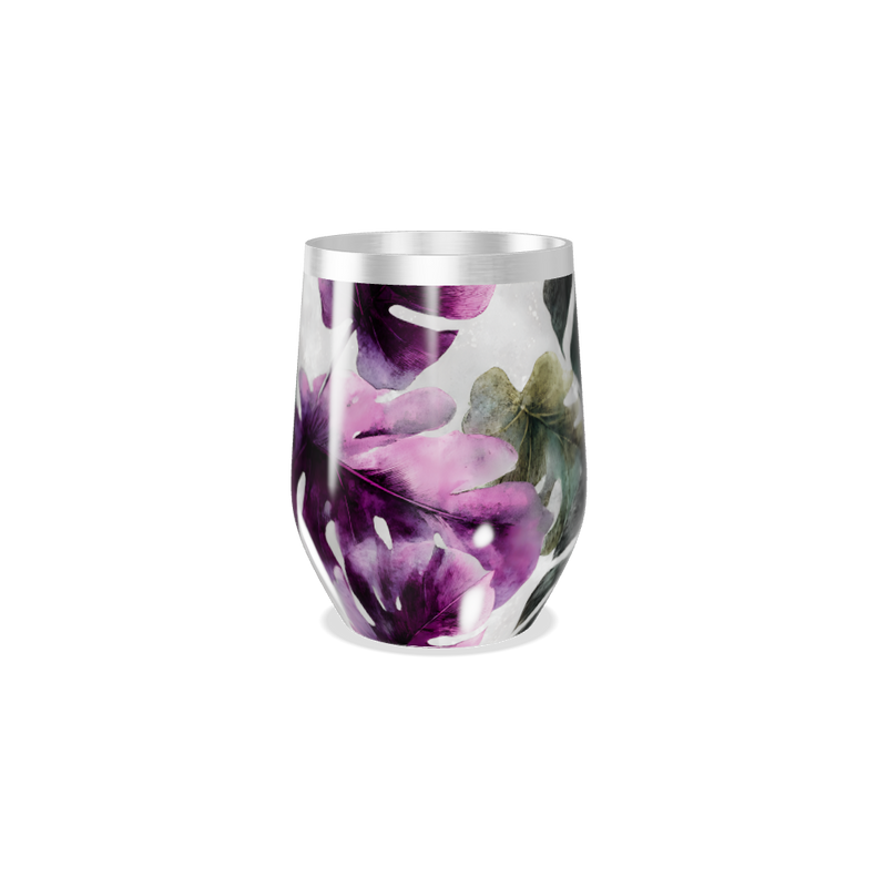 Copo Térmico Slim - Floral Tropical Inox