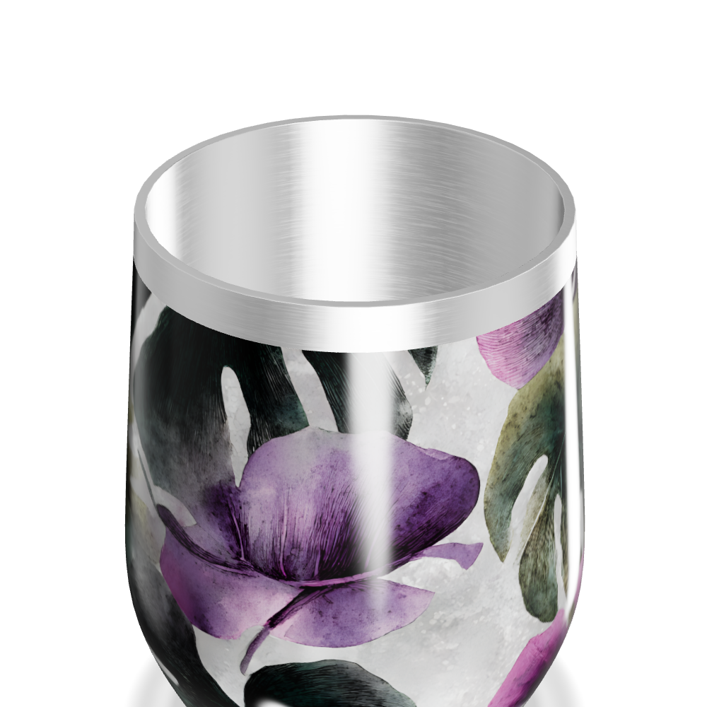 Copo Térmico Slim - Floral Tropical Inox