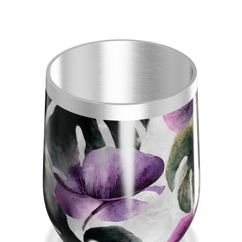 Copo Térmico Slim - Floral Tropical Inox
