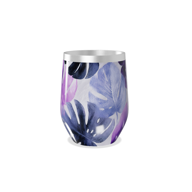 Copo Térmico Slim - Floral Roxo Aço Inox