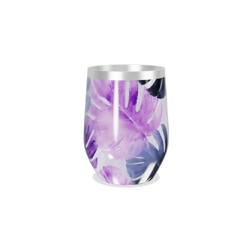 Copo Térmico Slim - Floral Roxo Aço Inox