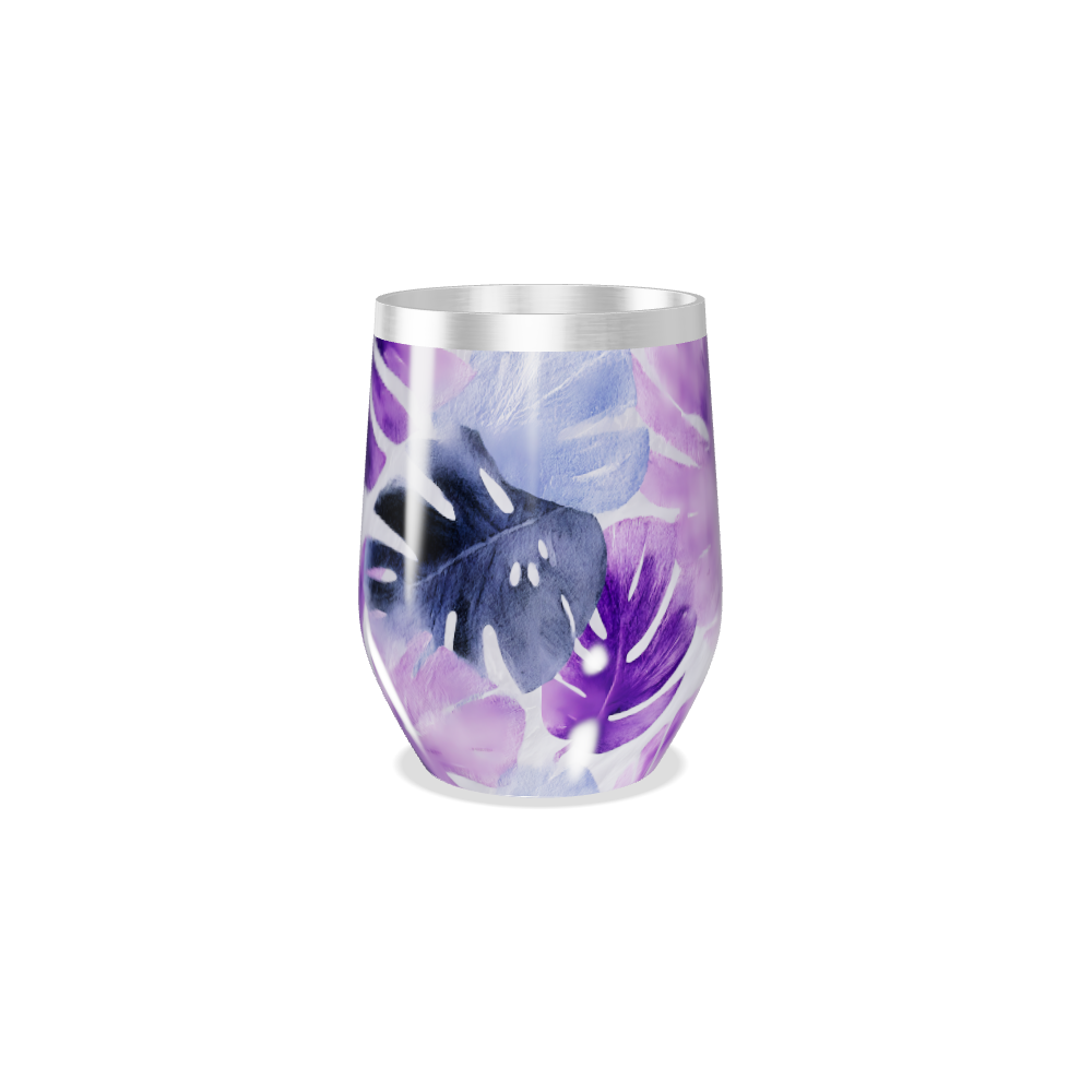 Copo Térmico Slim - Floral Roxo Aço Inox