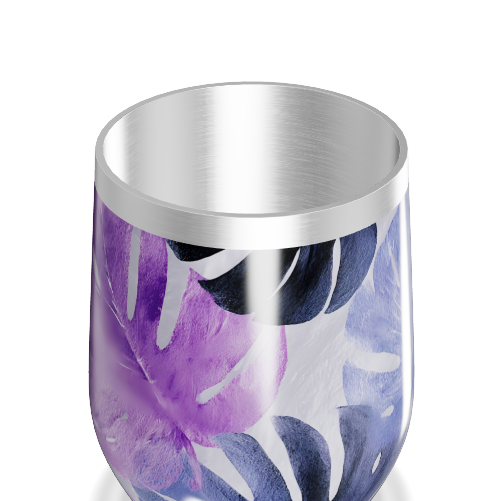 Copo Térmico Slim - Floral Roxo Aço Inox