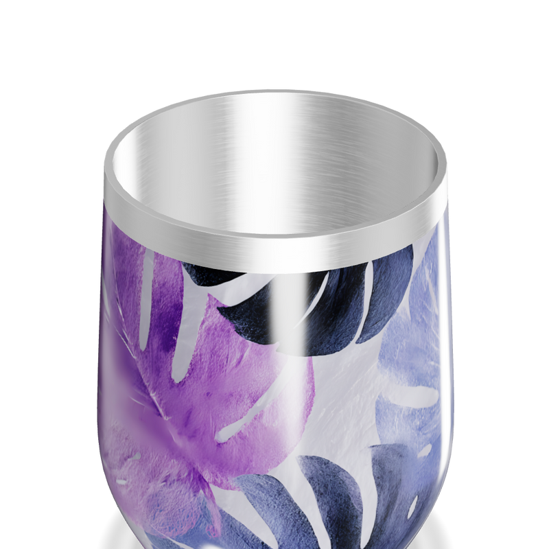Copo Térmico Slim - Floral Roxo Aço Inox