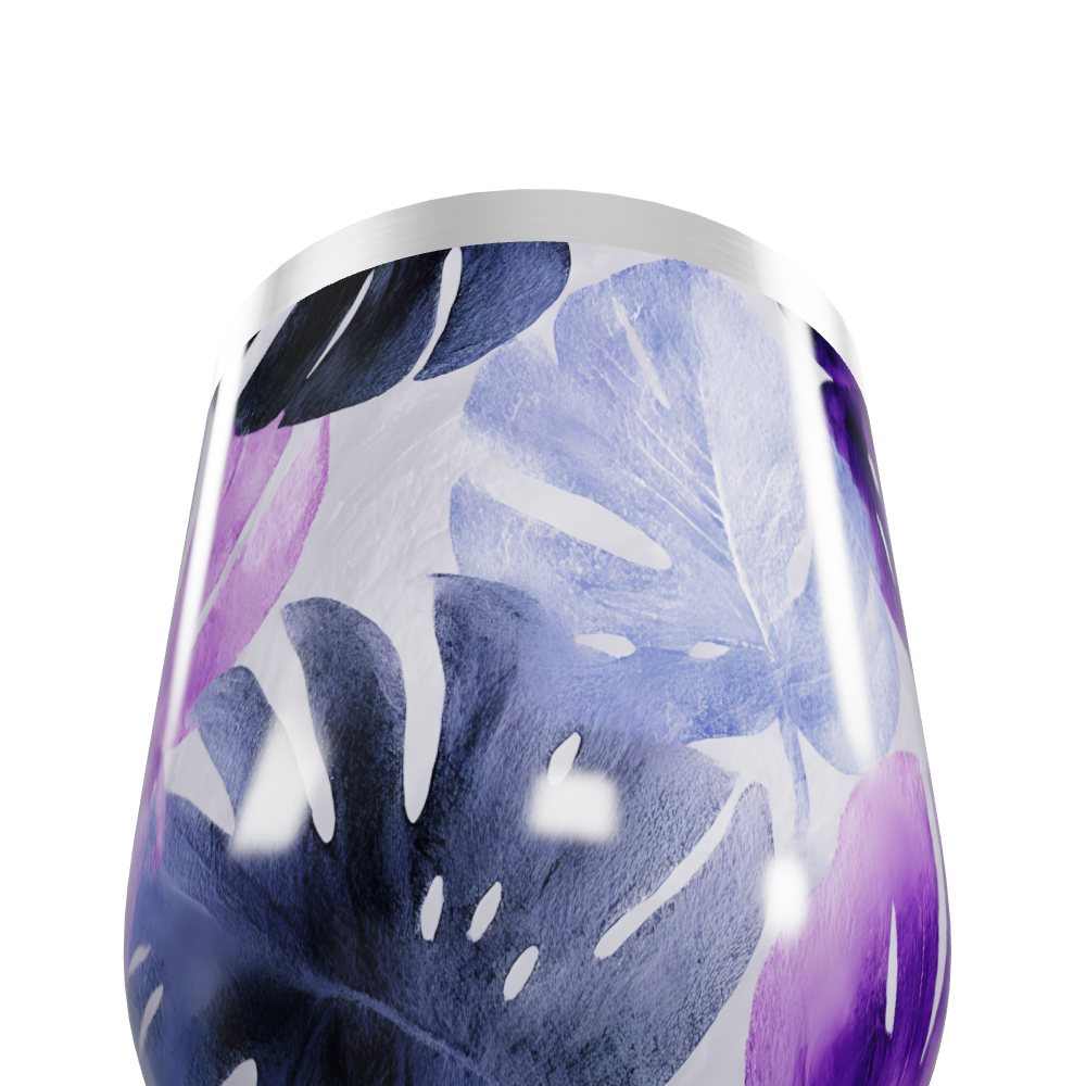 Copo Térmico Slim - Floral Roxo Aço Inox