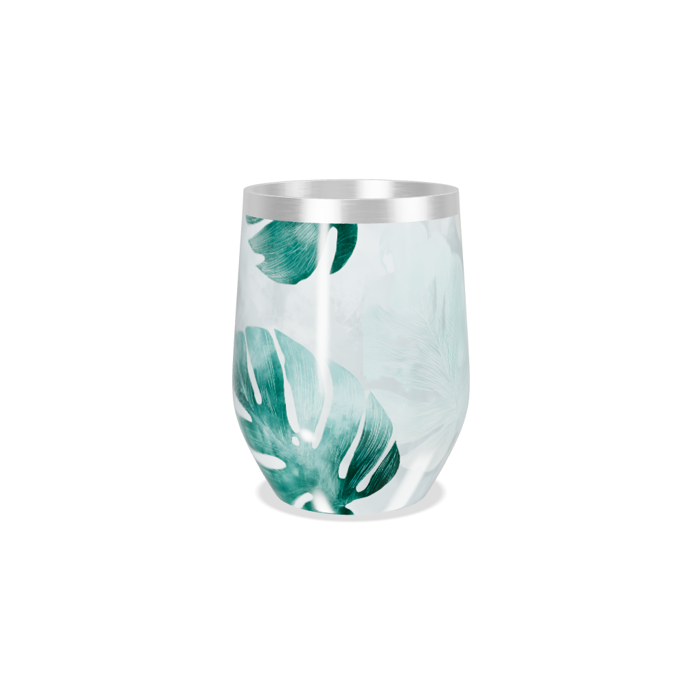 Copo Térmico Slim - Estampa Folhas Verdes