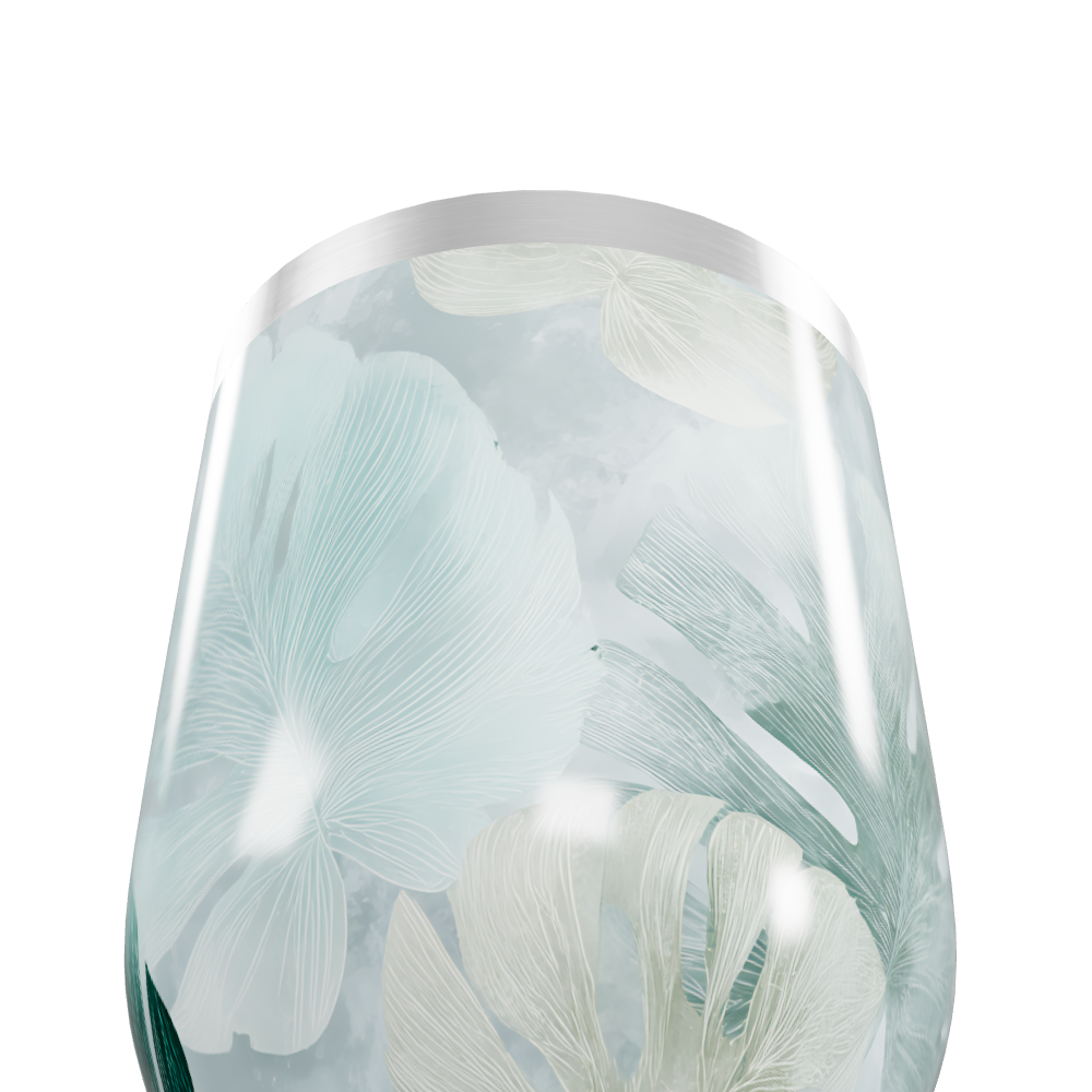 Copo Térmico Slim - Estampa Folhas Verdes