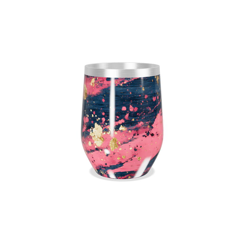 Copo Térmico Slim - Rosa e Azul com Dourado