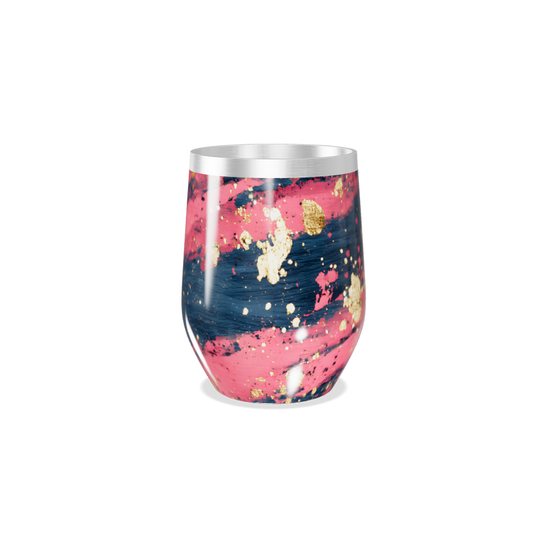 Copo Térmico Slim - Rosa e Azul com Dourado