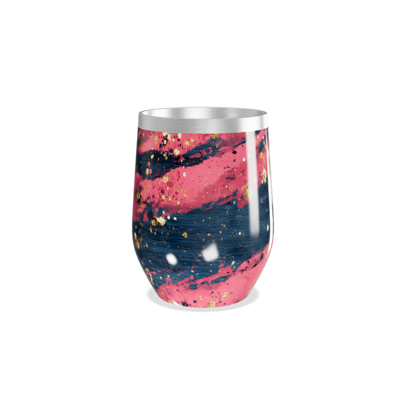 Copo Térmico Slim - Rosa e Azul com Dourado