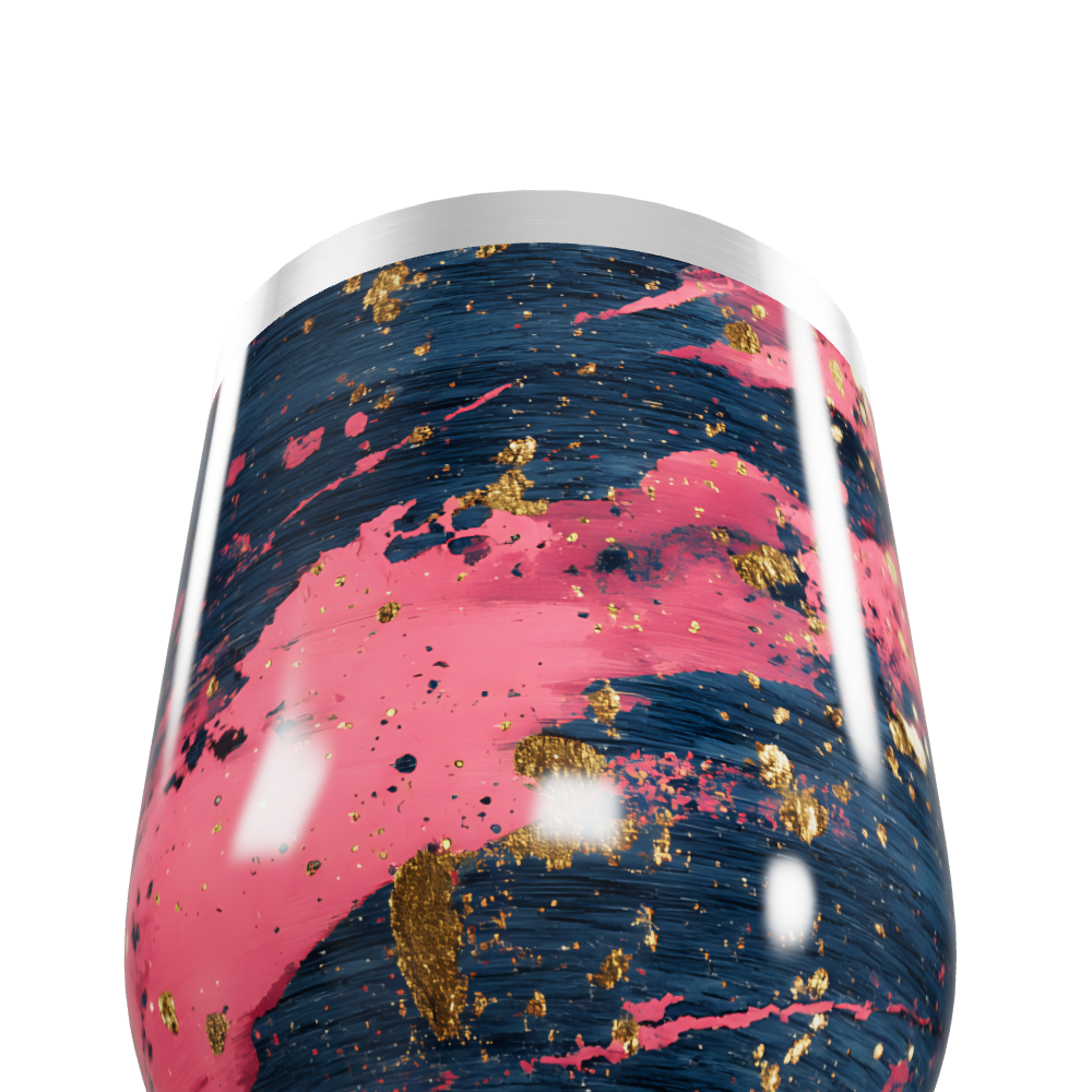 Copo Térmico Slim - Rosa e Azul com Dourado