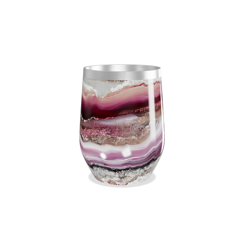 Copo Térmico Slim - Estampa Geométrica Roxa