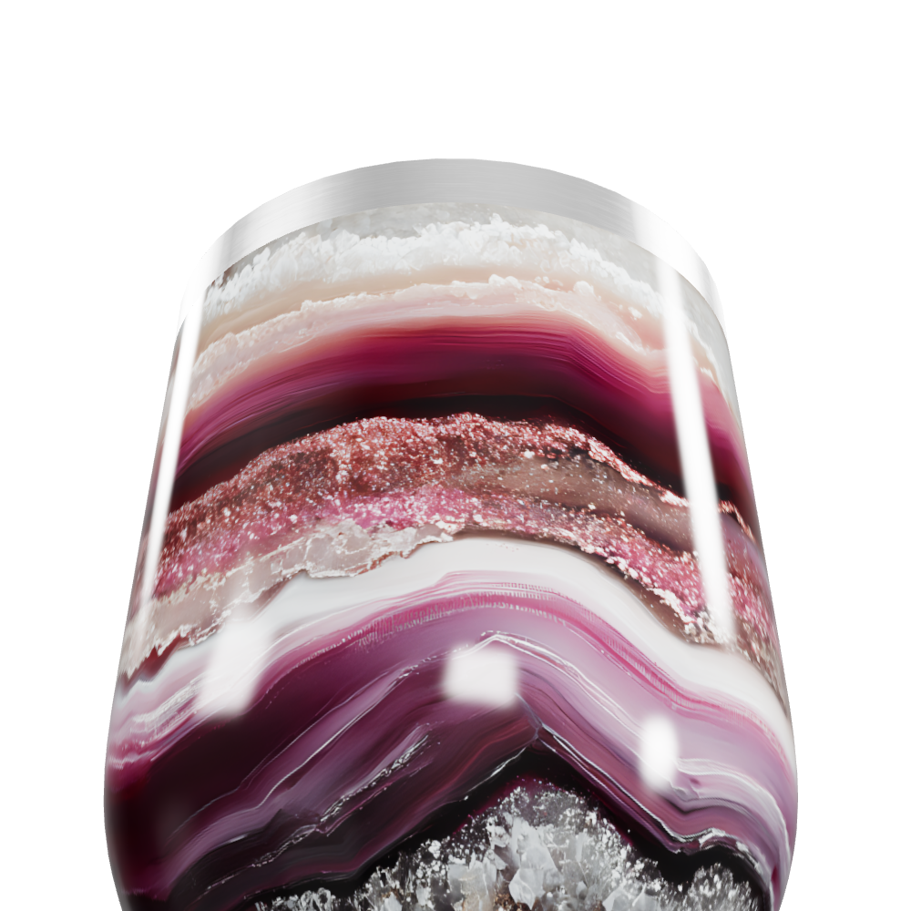 Copo Térmico Slim - Estampa Geométrica Roxa