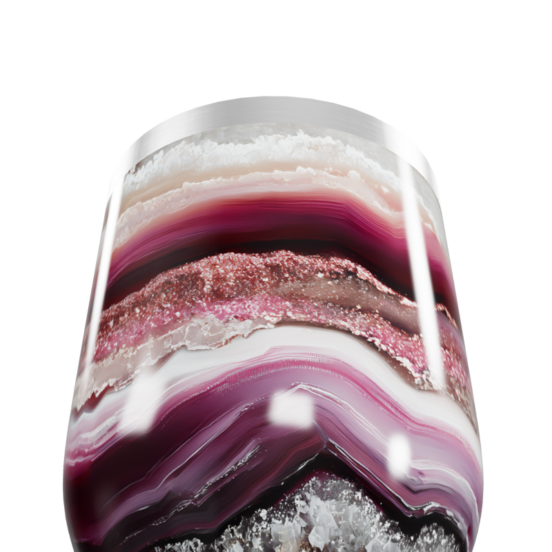 Copo Térmico Slim - Estampa Geométrica Roxa