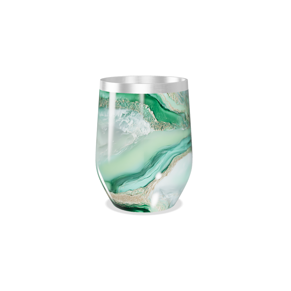 Copo Térmico Slim - Verde Mármore Inox