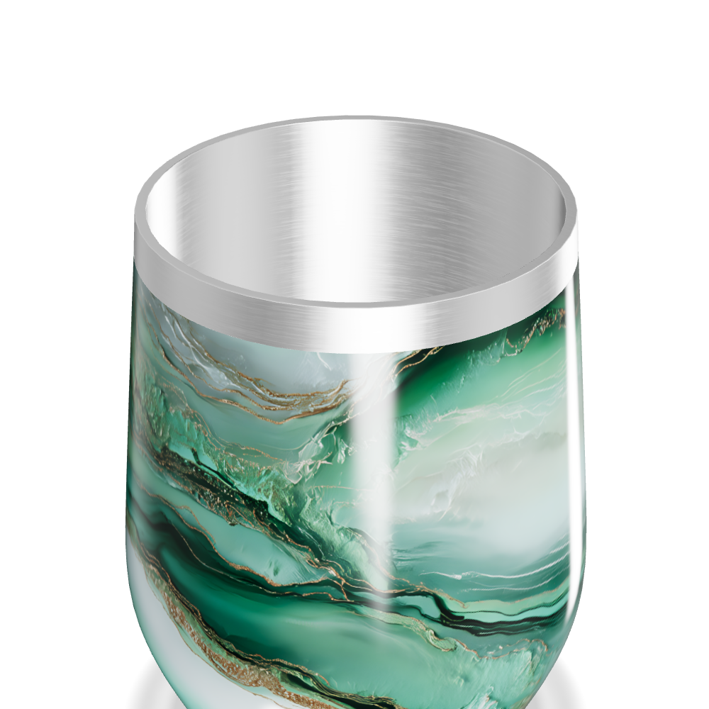 Copo Térmico Slim - Verde Mármore Inox
