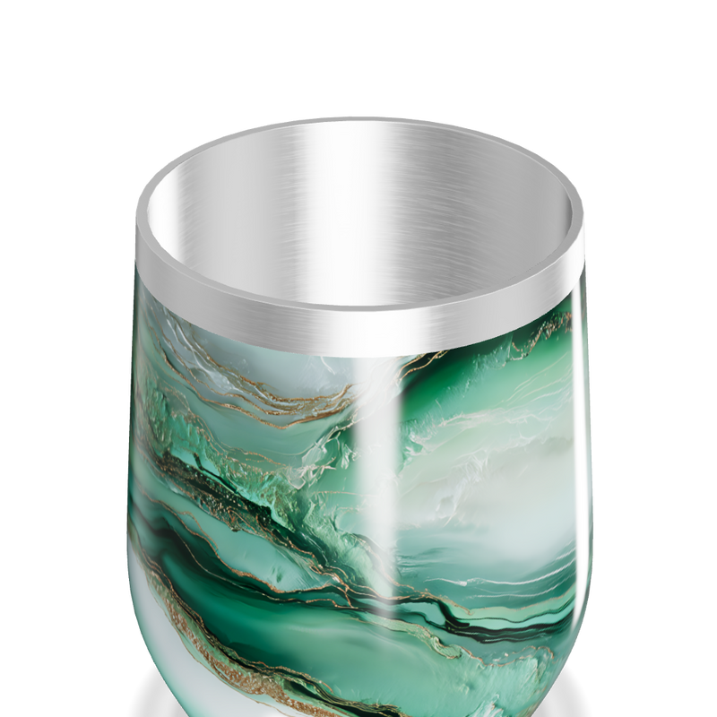 Copo Térmico Slim - Verde Mármore Inox