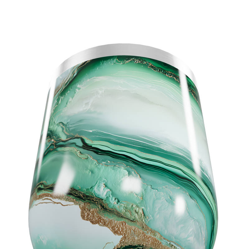 Copo Térmico Slim - Verde Mármore Inox