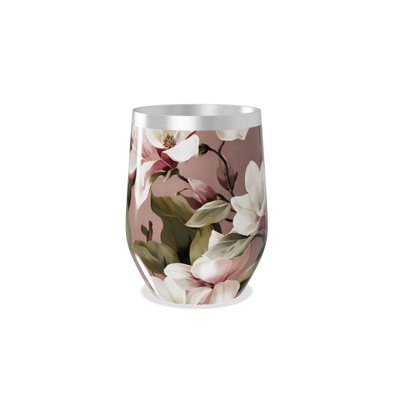 Copo Térmico Slim - Floral Rosa aço inox