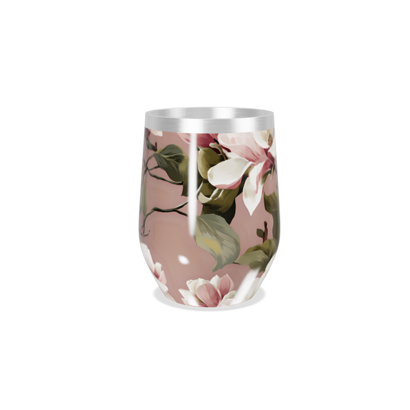 Copo Térmico Slim - Floral Rosa aço inox