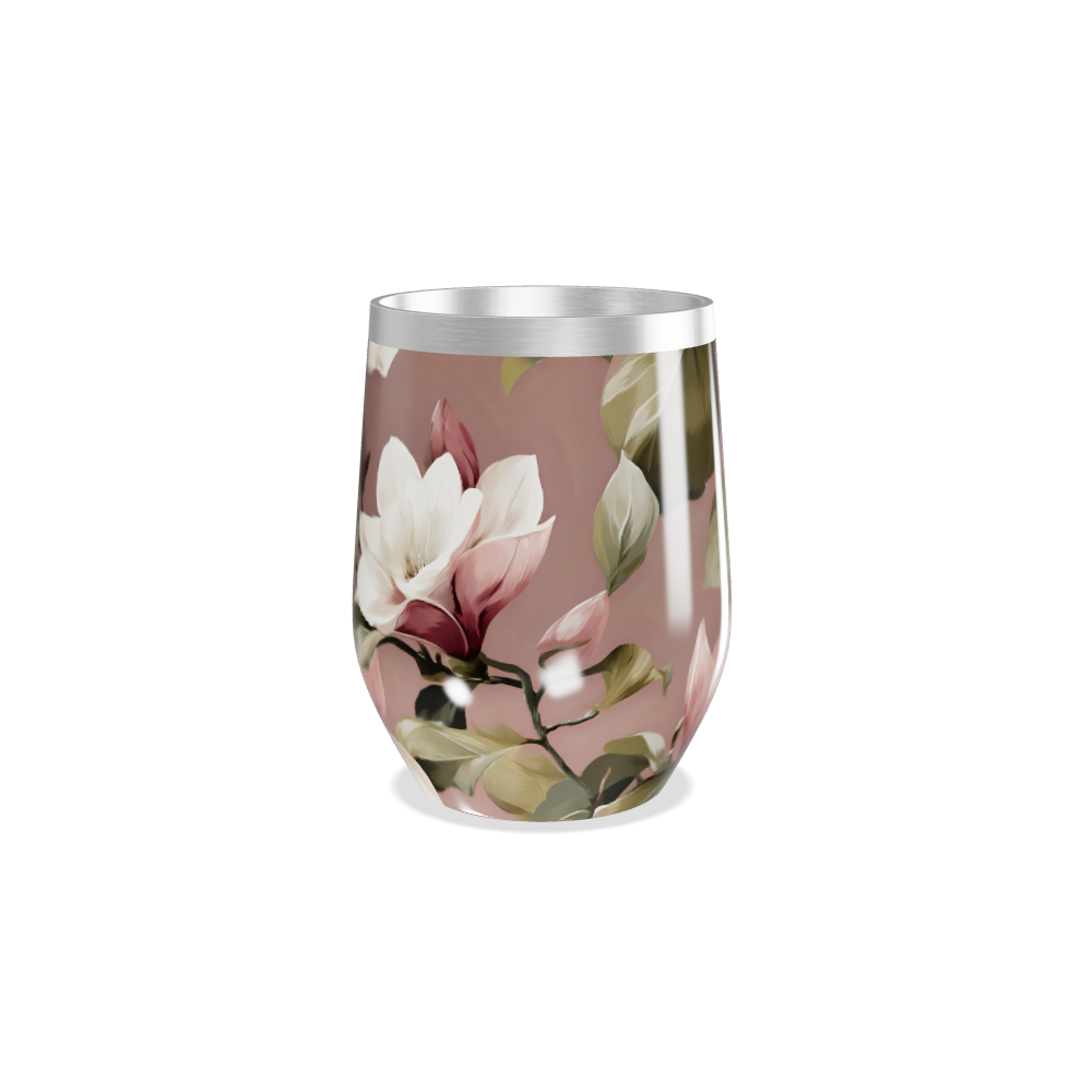 Copo Térmico Slim - Floral Rosa aço inox