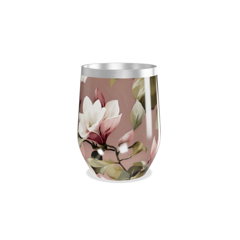 Copo Térmico Slim - Floral Rosa aço inox