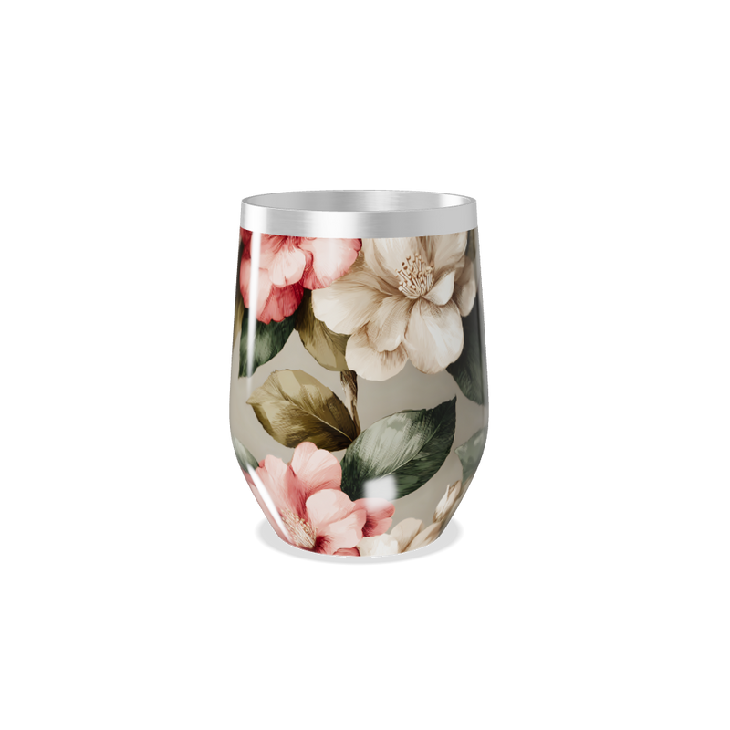 Copo Térmico Slim - Floral em Aço Inox
