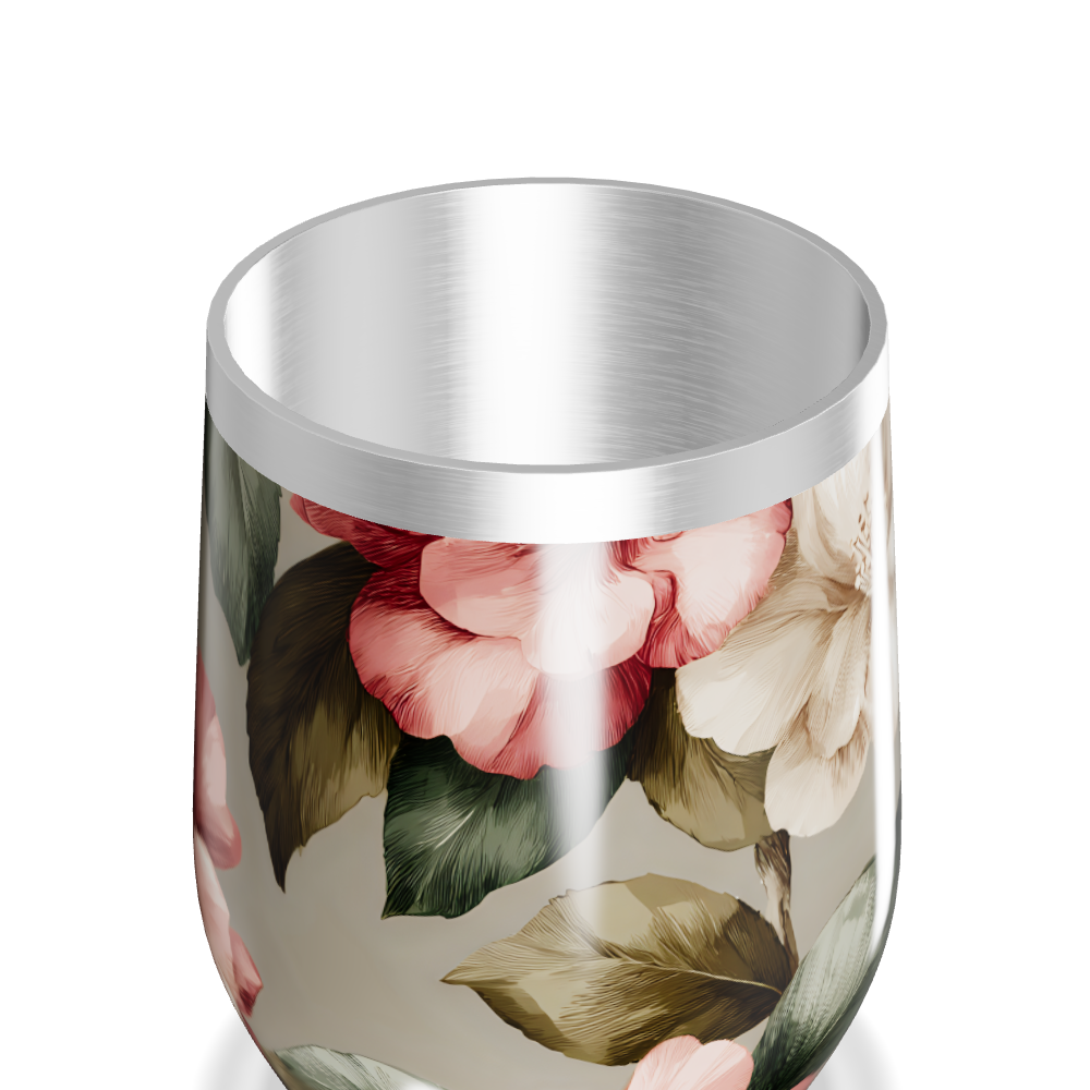 Copo Térmico Slim - Floral em Aço Inox