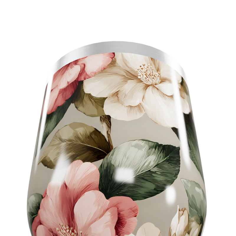 Copo Térmico Slim - Floral em Aço Inox