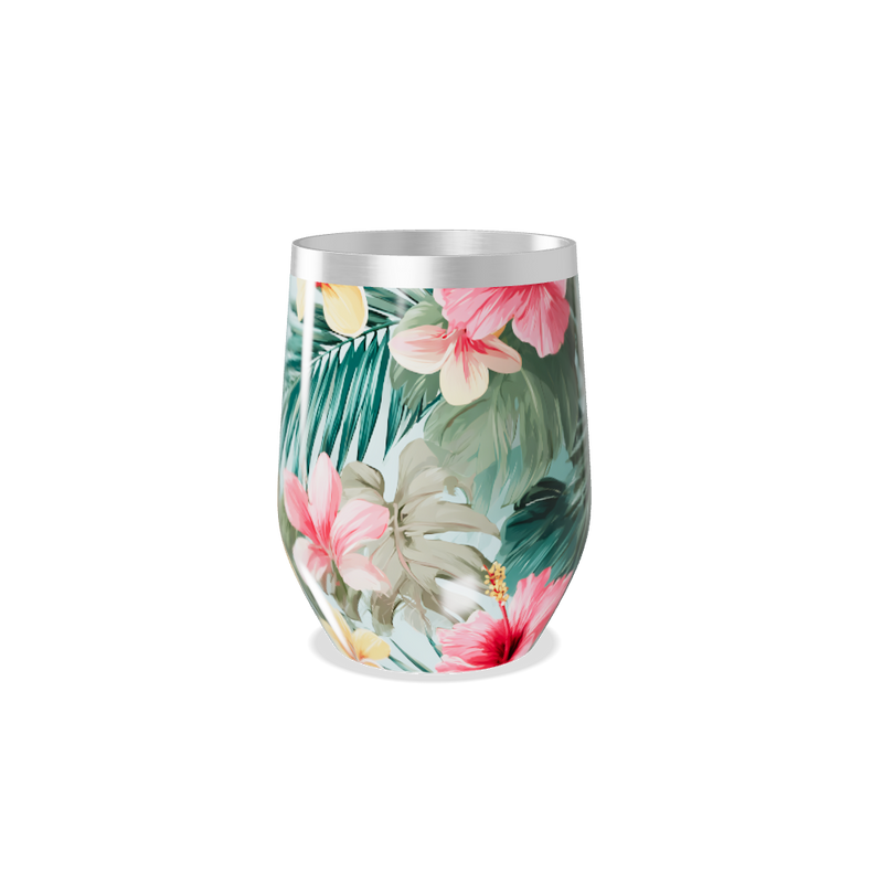 Copo Térmico Slim - Floral Tropical Aço Inox