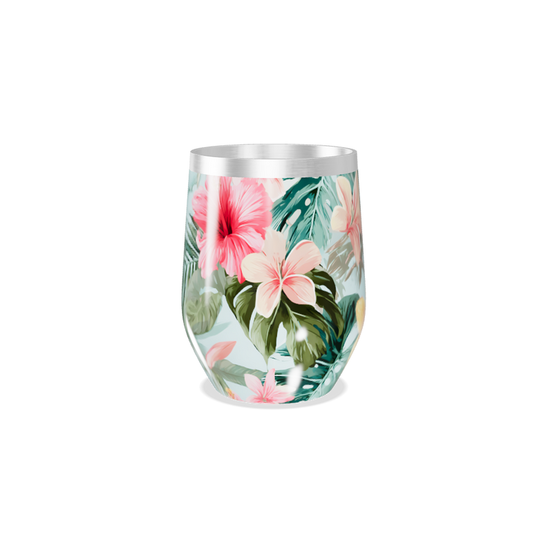 Copo Térmico Slim - Floral Tropical Aço Inox