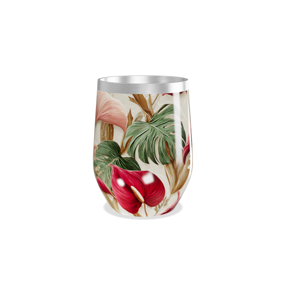 Copo Térmico Slim Tropical Floral aço inox