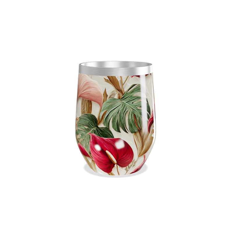 Copo Térmico Slim Tropical Floral aço inox