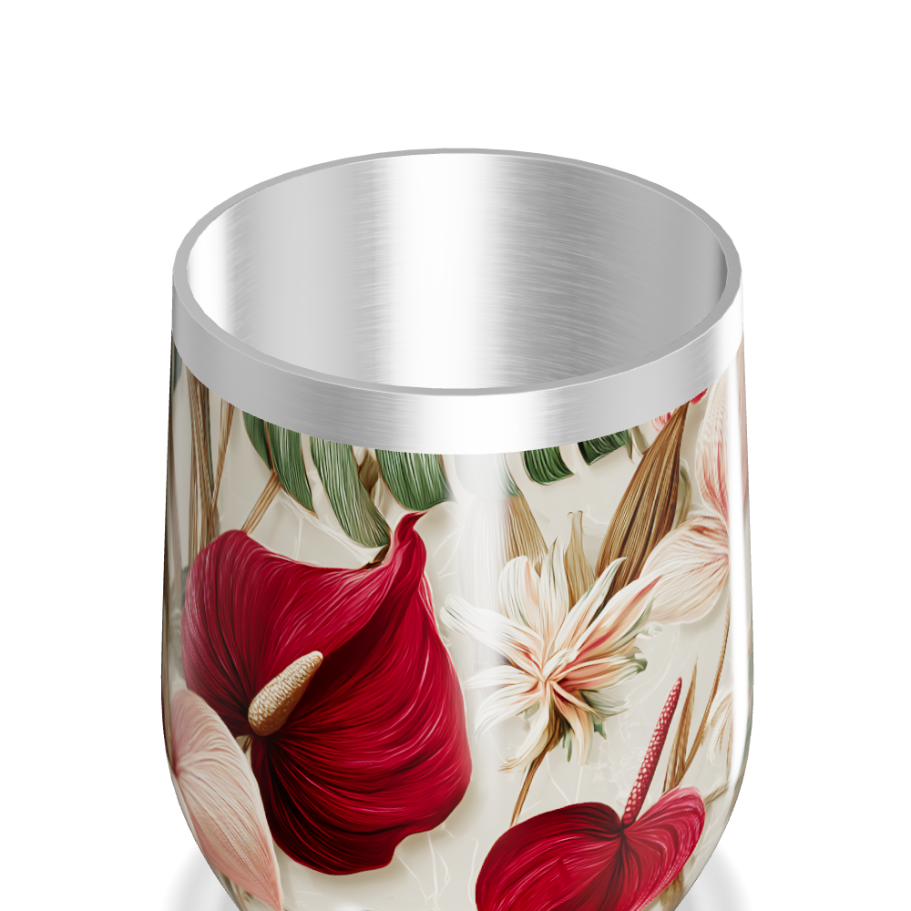 Copo Térmico Slim Tropical Floral aço inox