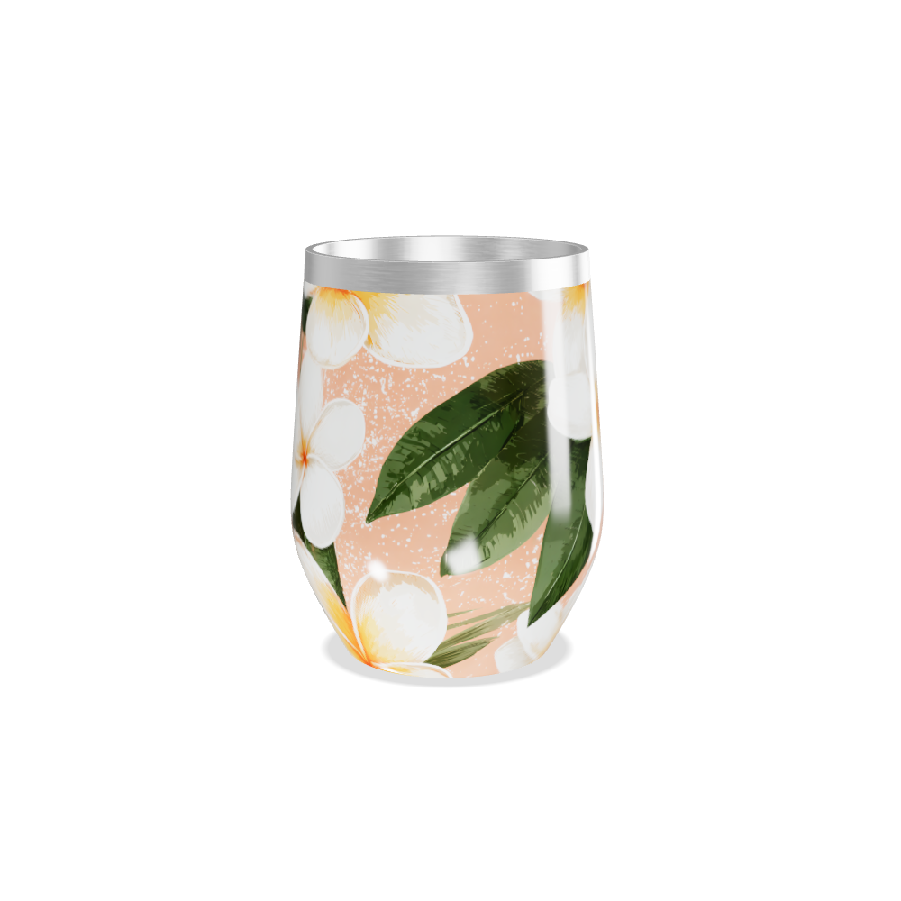 Copo Térmico Slim - Floral Tropical Rosa