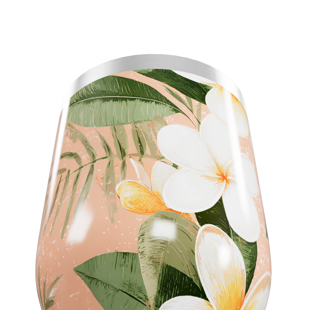 Copo Térmico Slim - Floral Tropical Rosa