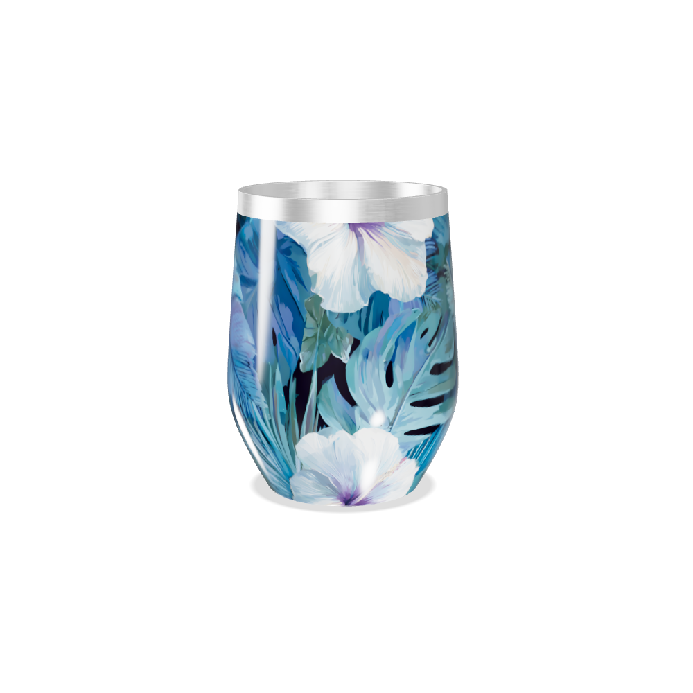 Copo Térmico Slim - Floral Azul