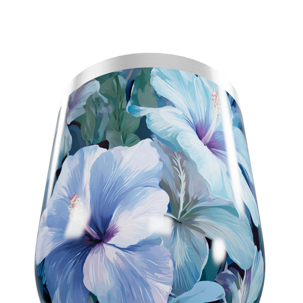 Copo Térmico Slim - Floral Azul