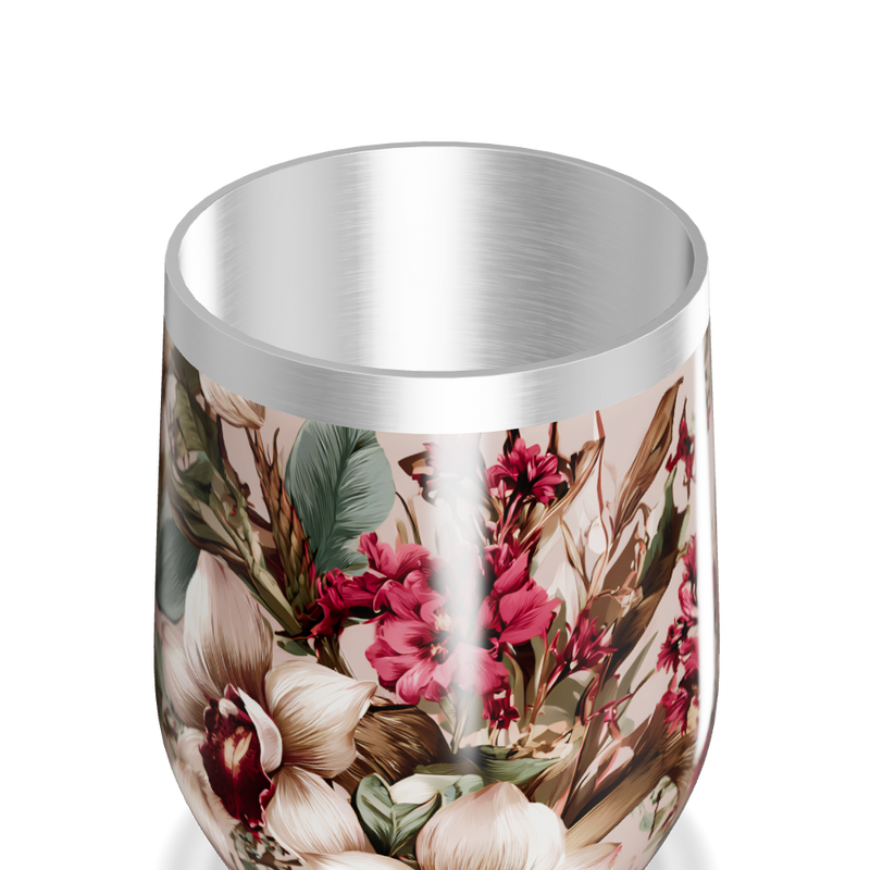 Copo Térmico Slim - Floral Aço Inox