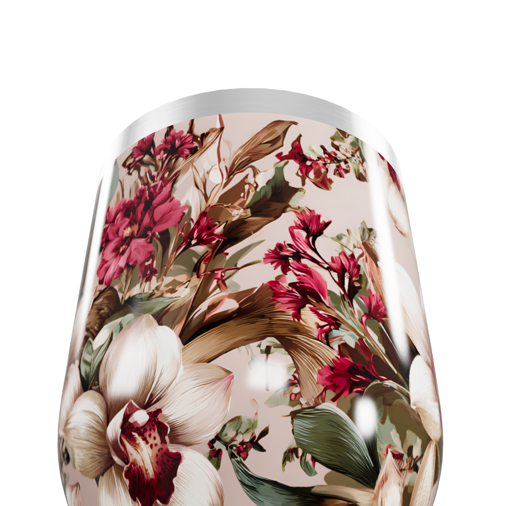 Copo Térmico Slim - Floral Aço Inox