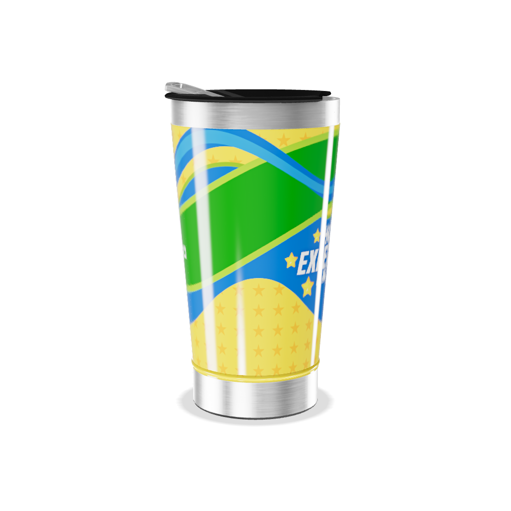 Copo Térmico - Brasil Ondas Verde e Azul