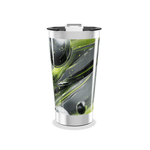 Copo Térmico - Verde e Preto Aço Inox