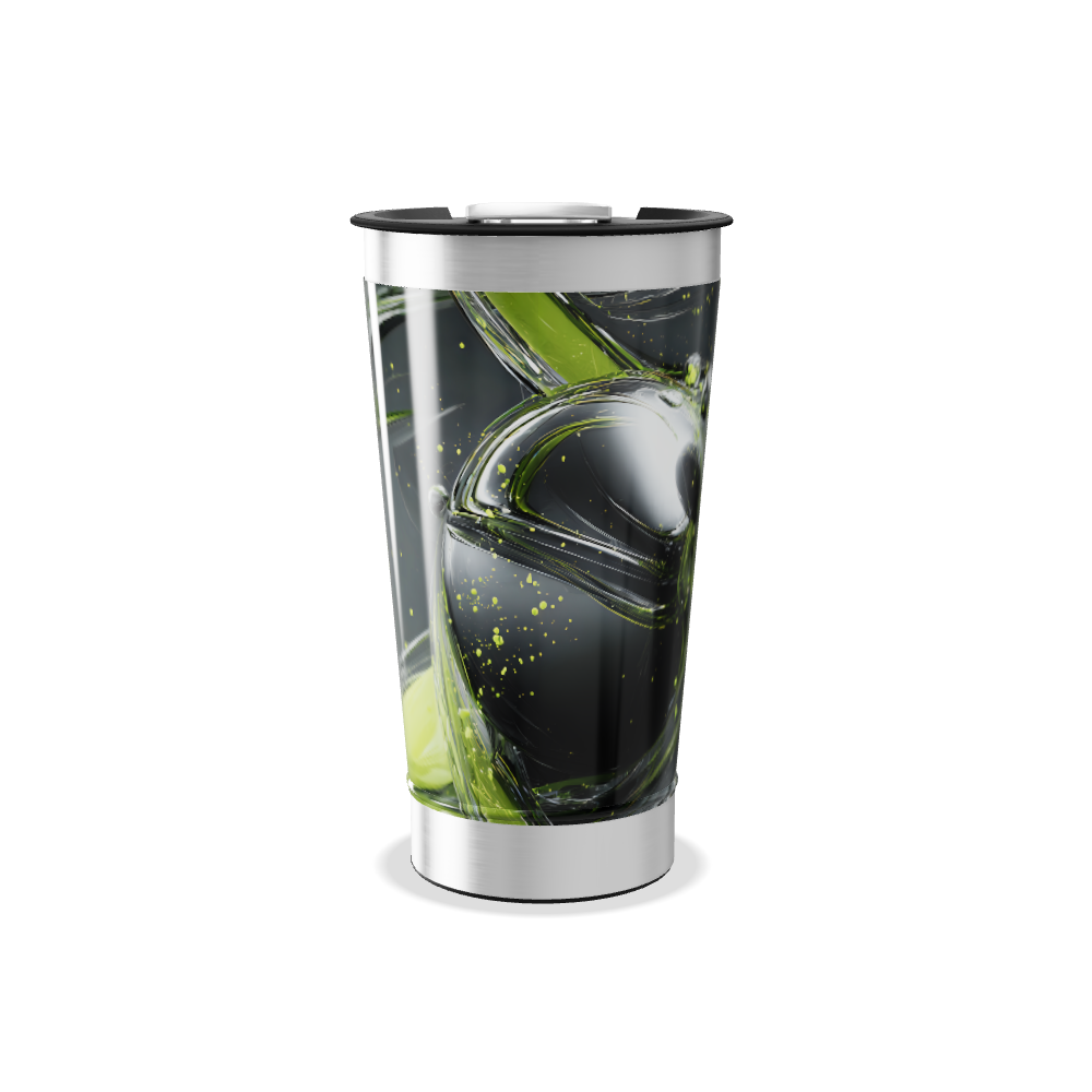 Copo Térmico - Verde e Preto Aço Inox